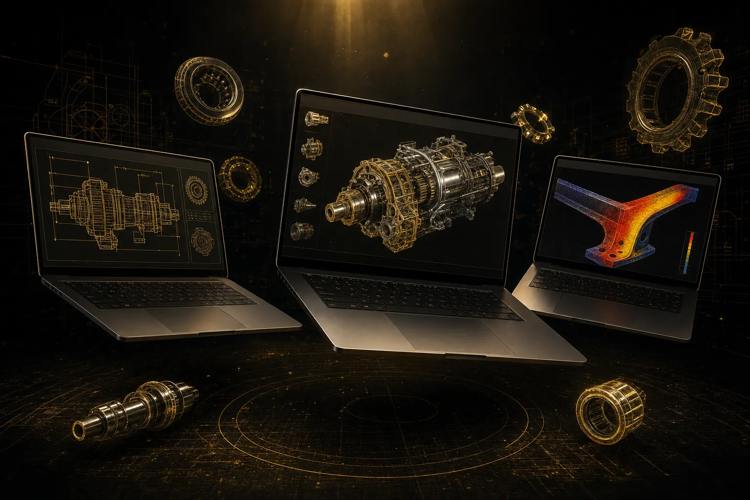 Projetos mecânicos em AutoCAD, SolidWorks e Femap